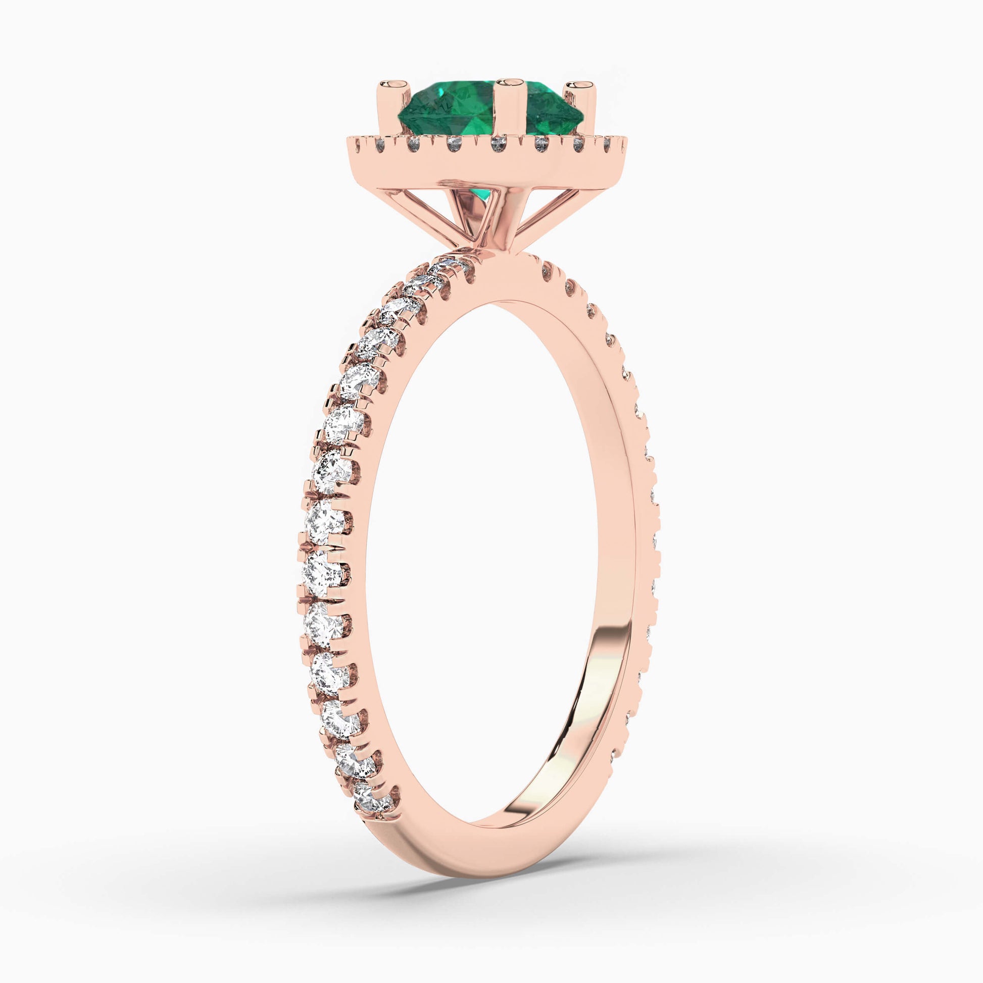diamond halo ring rose gold