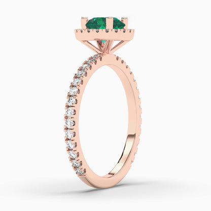 diamond halo ring rose gold