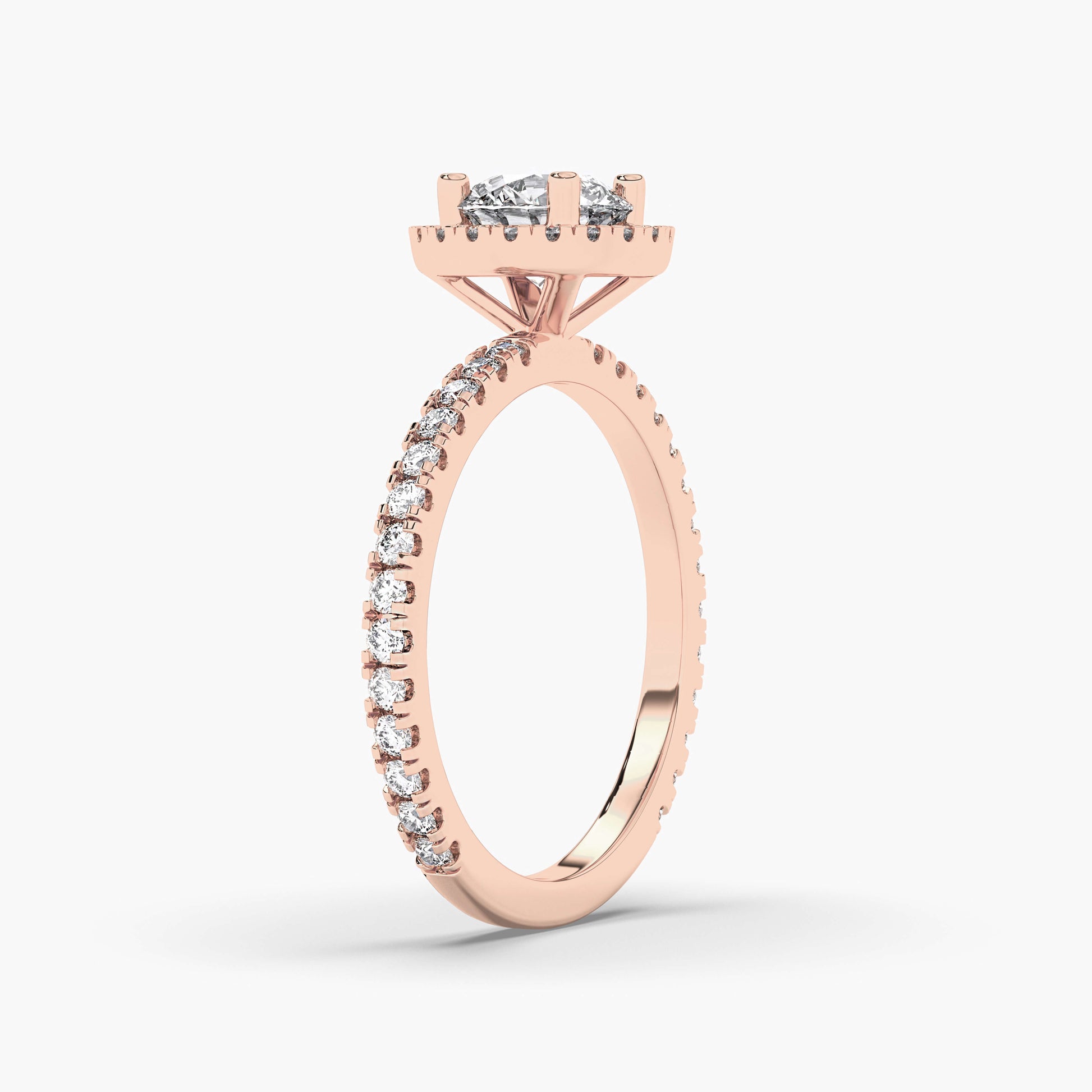 Rose gold ring with diamonds