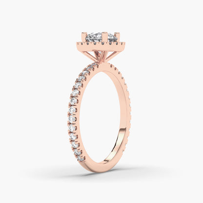 Rose gold ring with diamonds