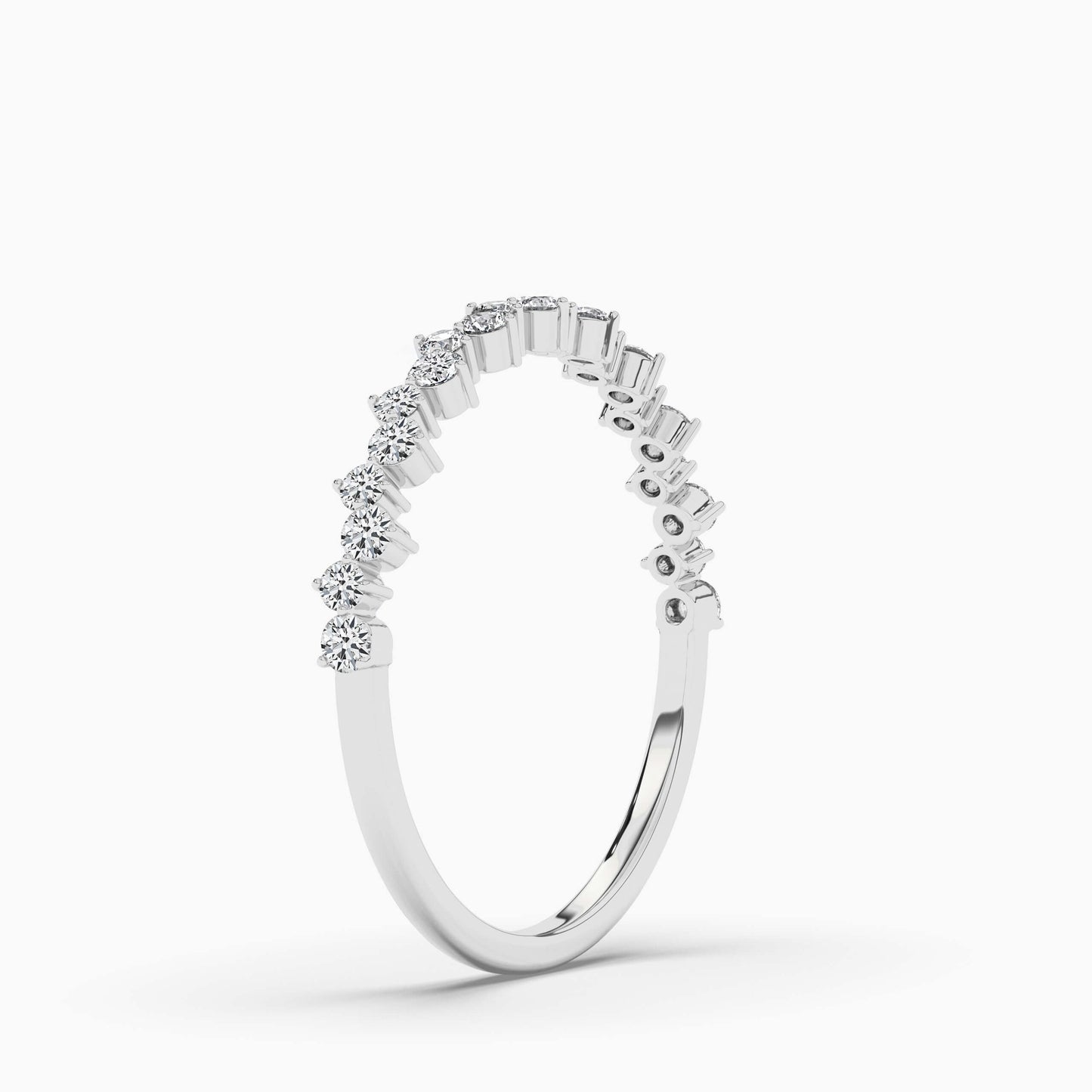 Silver ring with diamond accents 