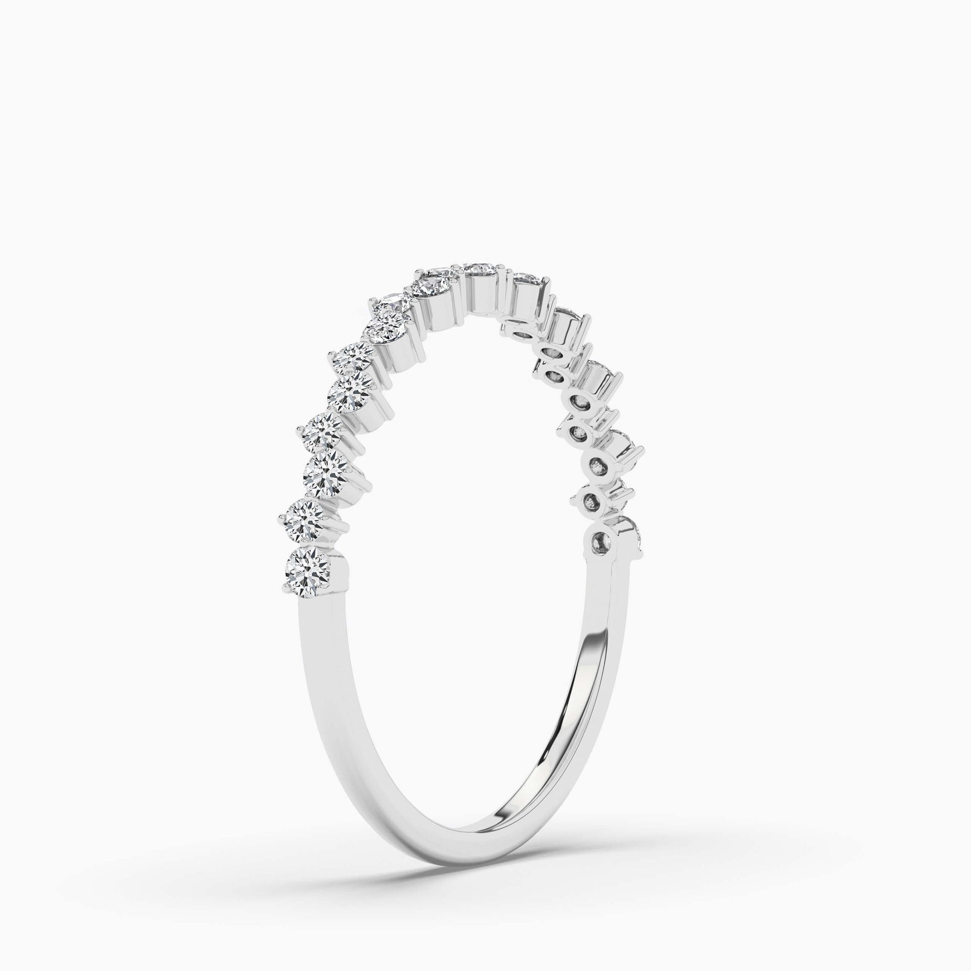 Silver ring with diamond accents 