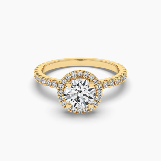 Round Diamond Halo Engagement Ring