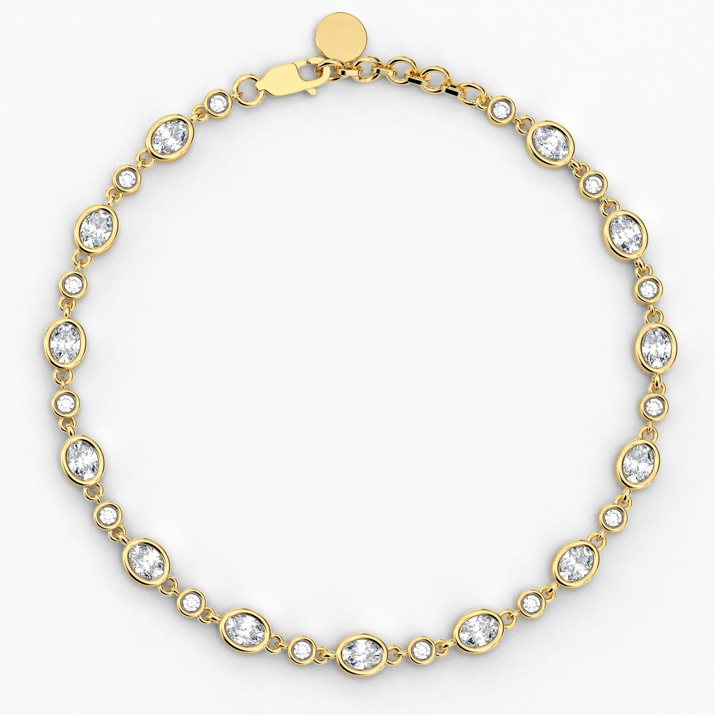 Gold plated bracelet with clear stones