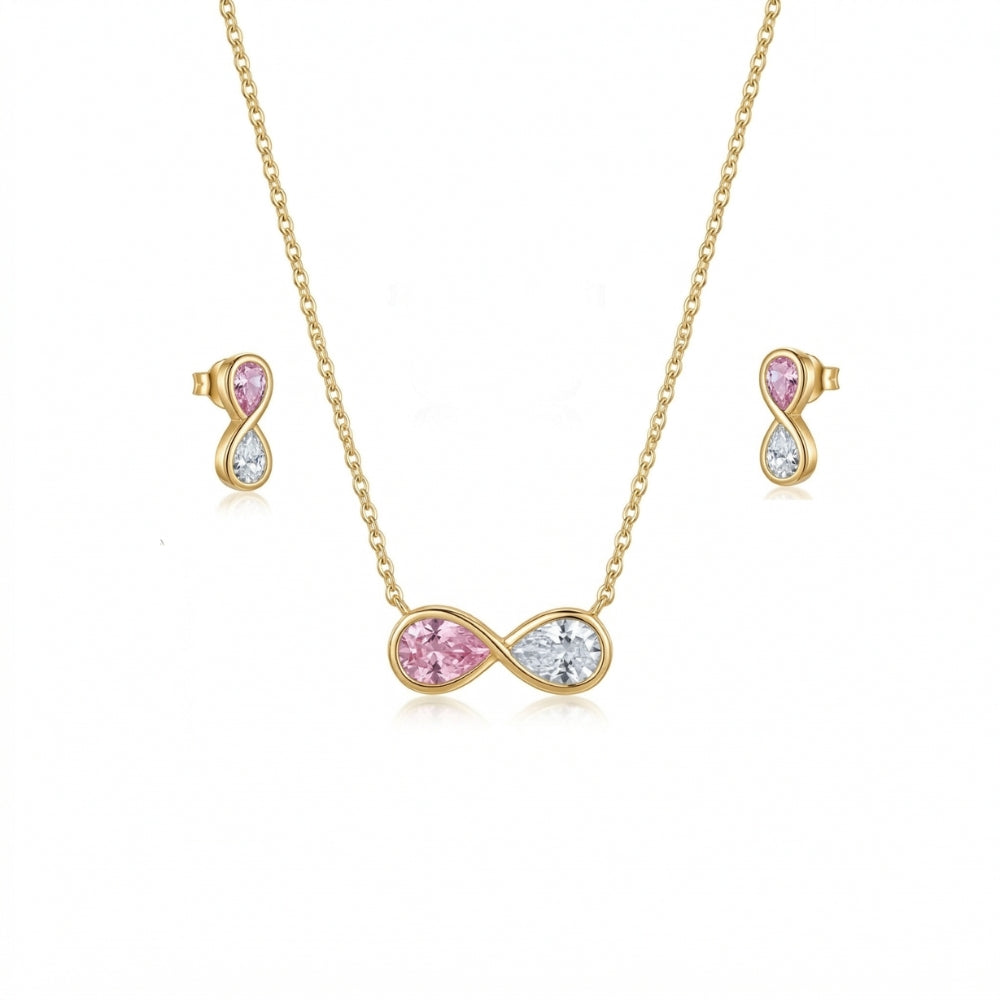 Gold necklace and earrings set 