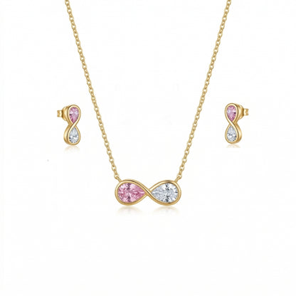 Gold necklace and earrings set 