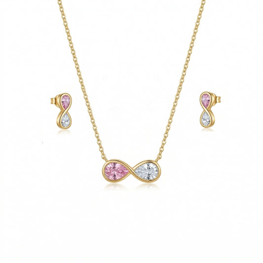 Gold necklace and earrings set 