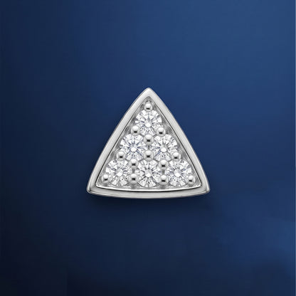 Triangular silver earring for men
