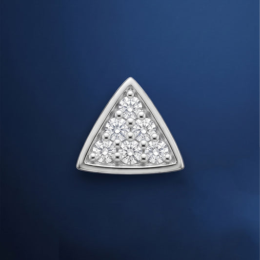 Triangular silver earring for men