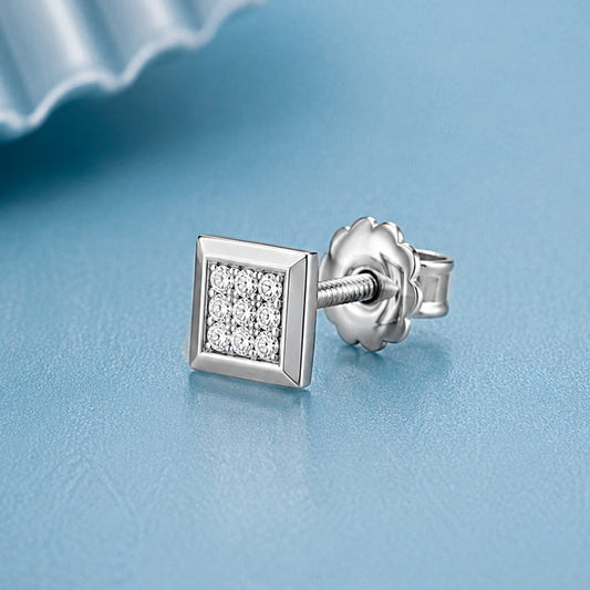 Round Moissanite Square Shape stud