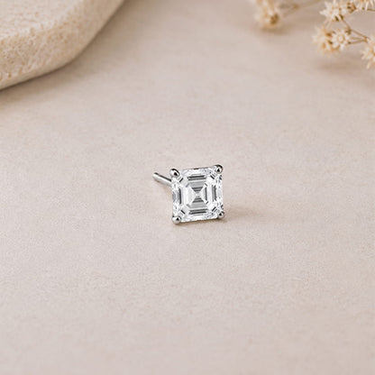 Asscher Cut Cubic Zirconia Stud Earrings