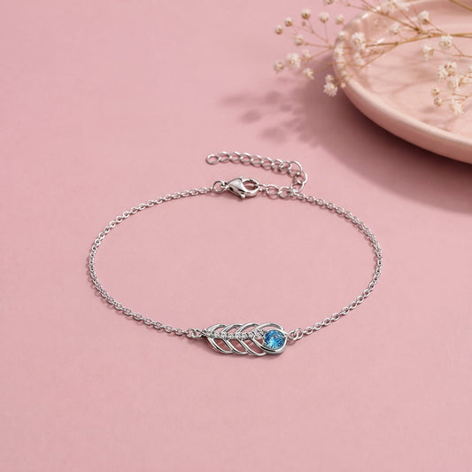Blue Diamond Feather Bracelet