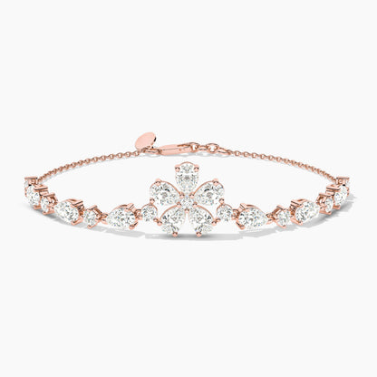 flower diamond bracelet rose
