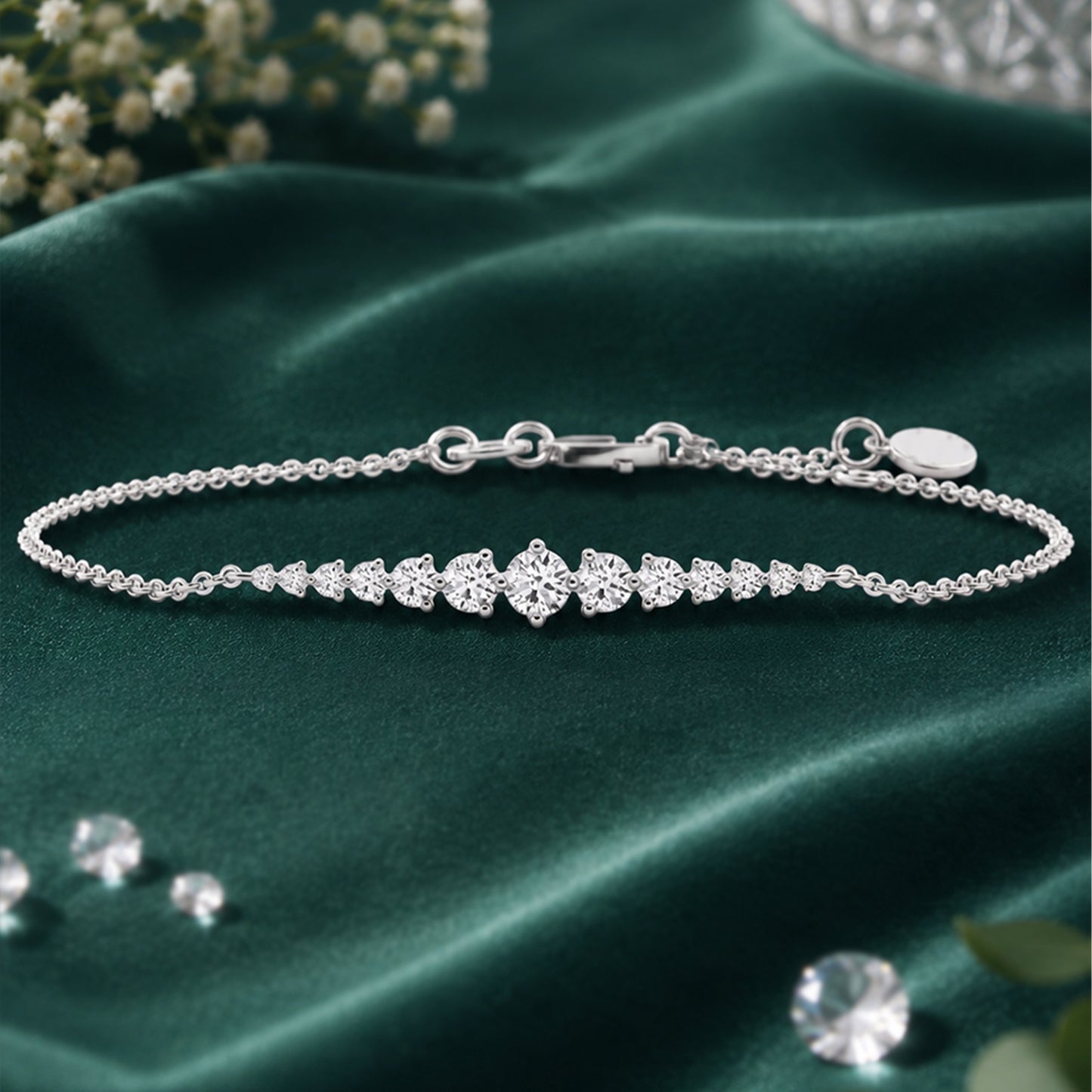 American Diamond Bracelet Silver