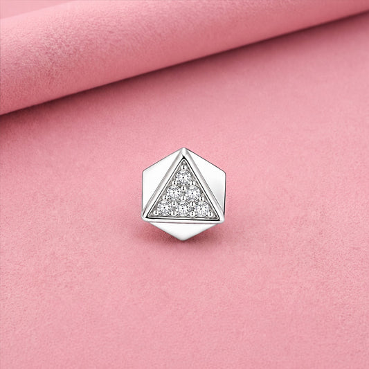 Men iced prismoid diamond stud earrings