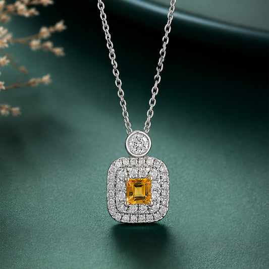 American Diamond Necklace Caratiro