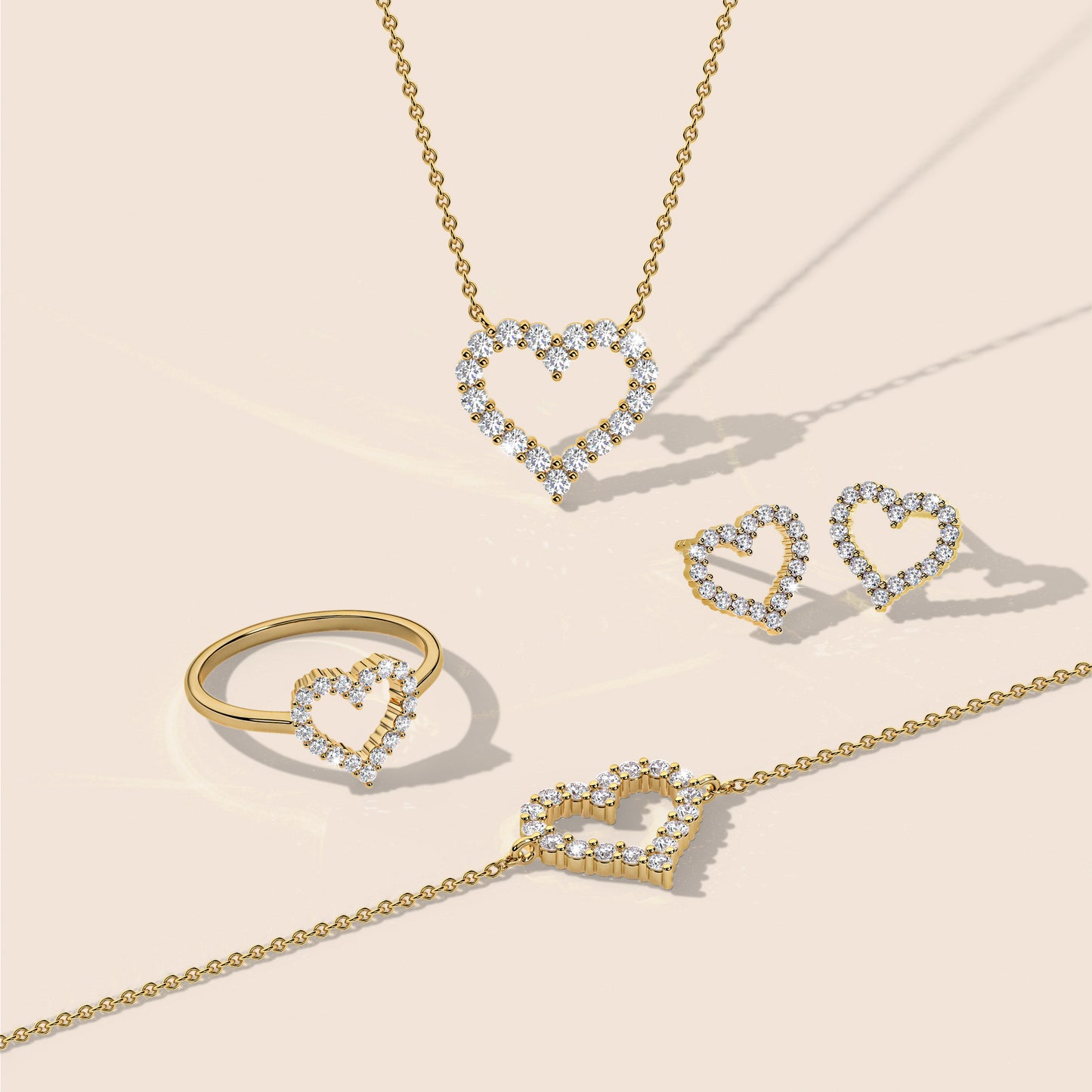 Heart jewellery gift set