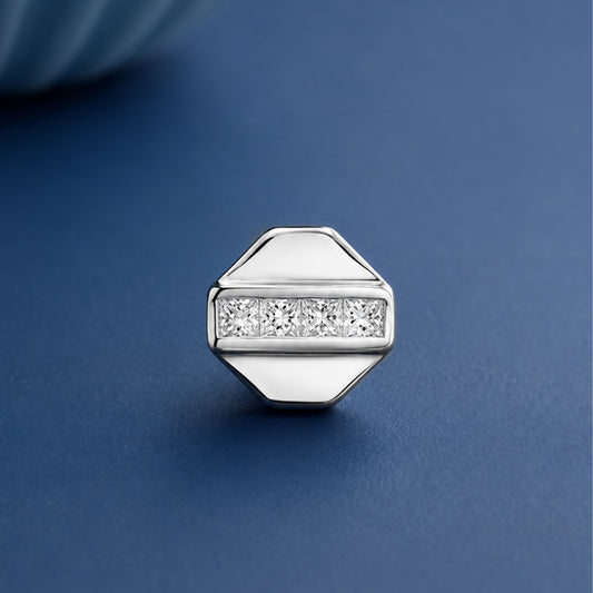 925 Sterling Silver Geometric Stud for Men