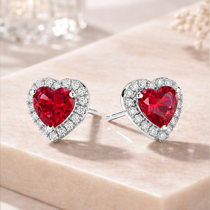 Sterling Silver Ruby Earrings