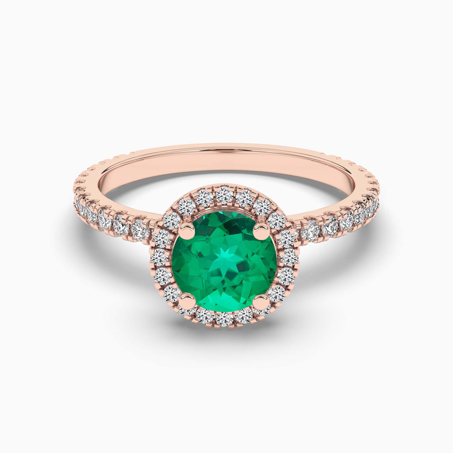 round diamond halo ring