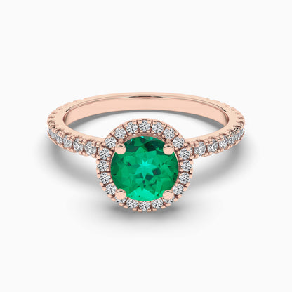 round diamond halo ring