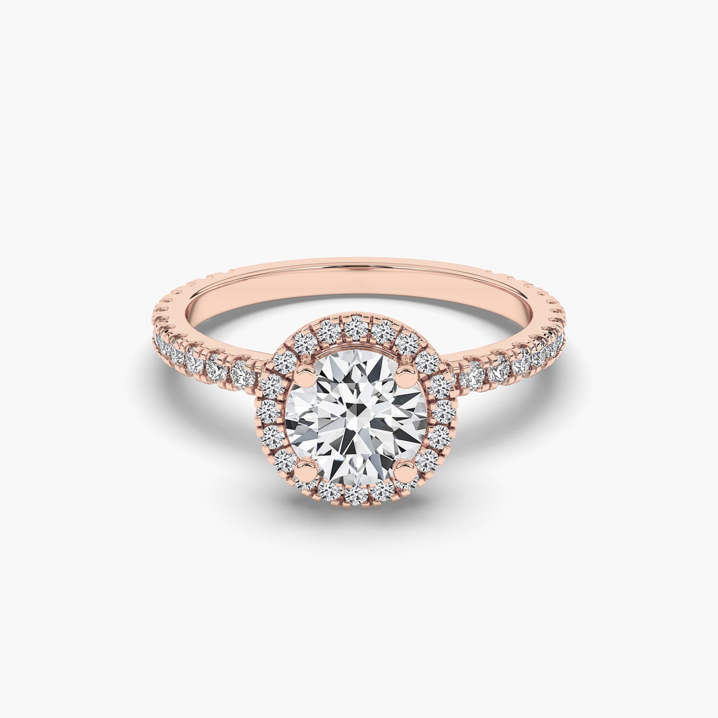 Rose gold ring with a diamond