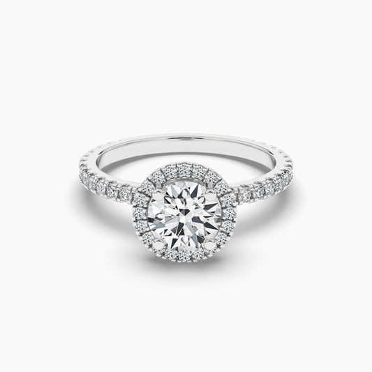 Round Diamond Halo Engagement Ring