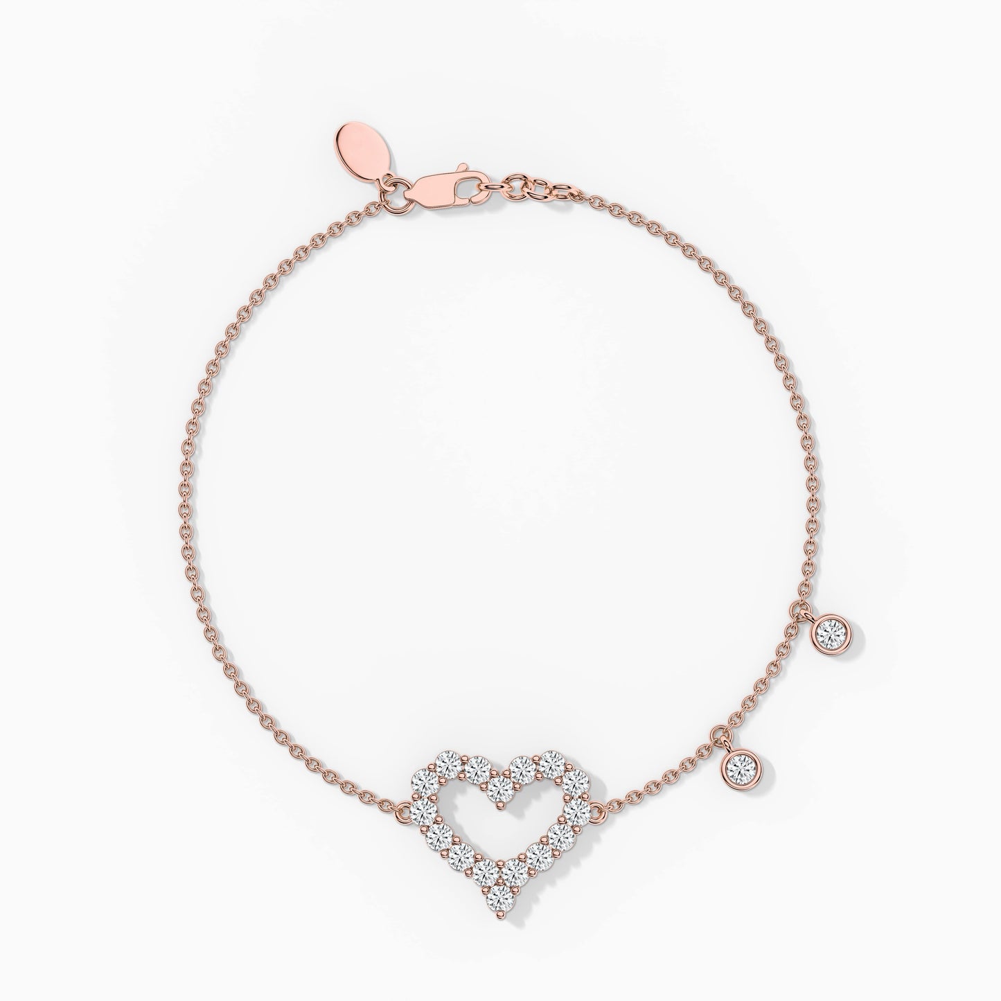 Heart Diamond Silver Bracelet for Women