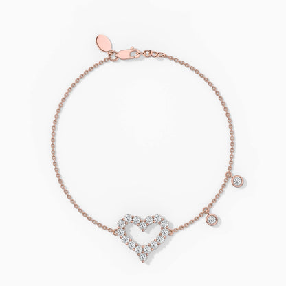 Heart Diamond Silver Bracelet for Women