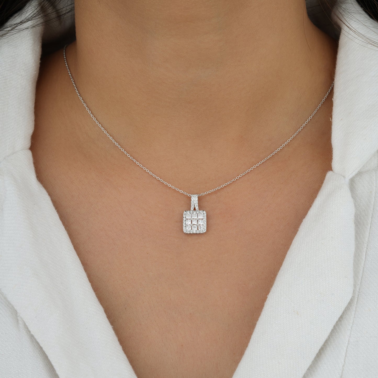 silver diamond jewelry sets