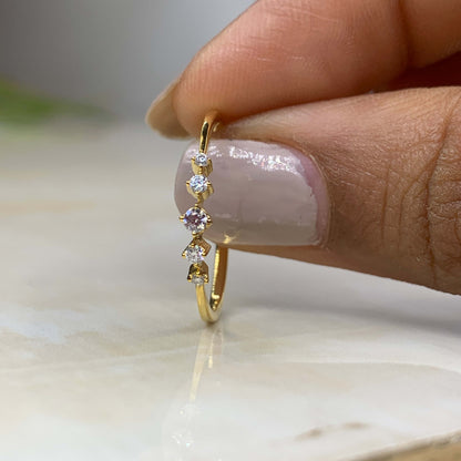 five diamond silver ring