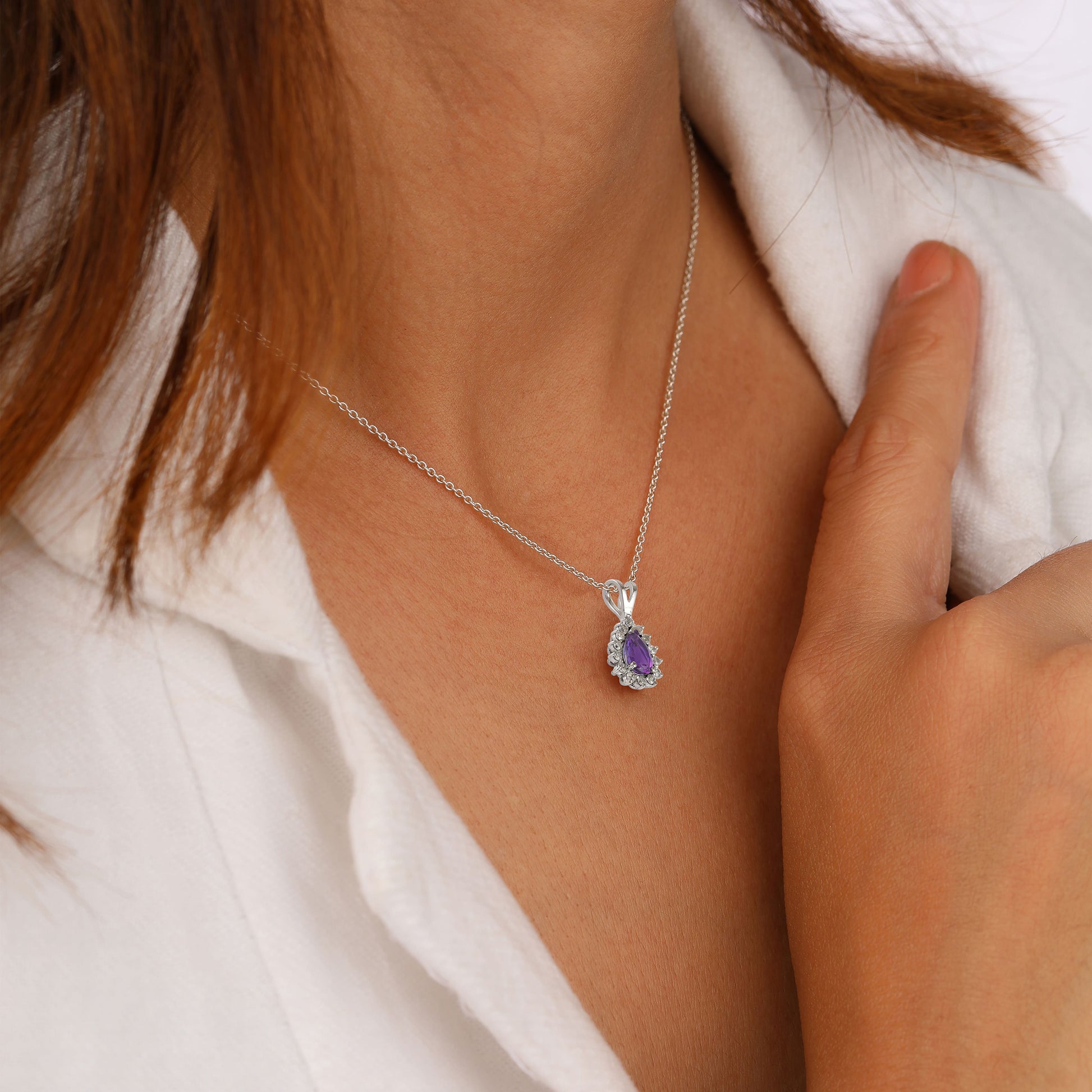 amethyst stone necklace​
