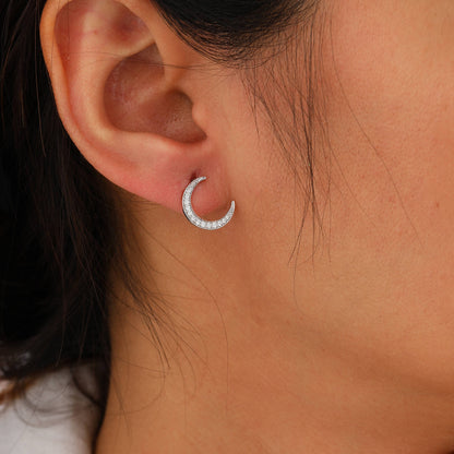 silver half-moon earrings