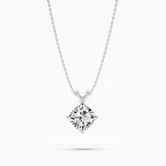 Cushion Solitaire Necklace