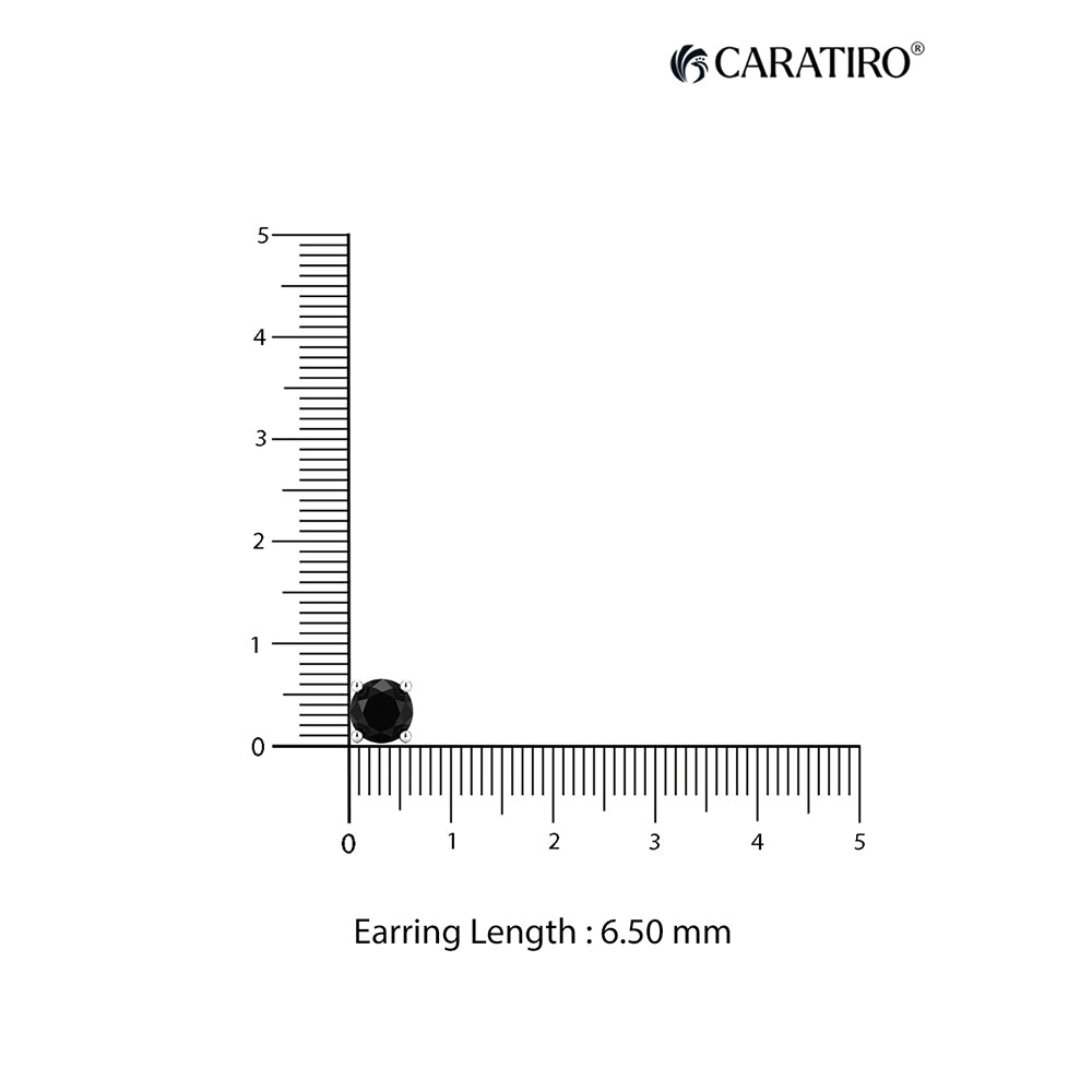 6.5mm black earring for men