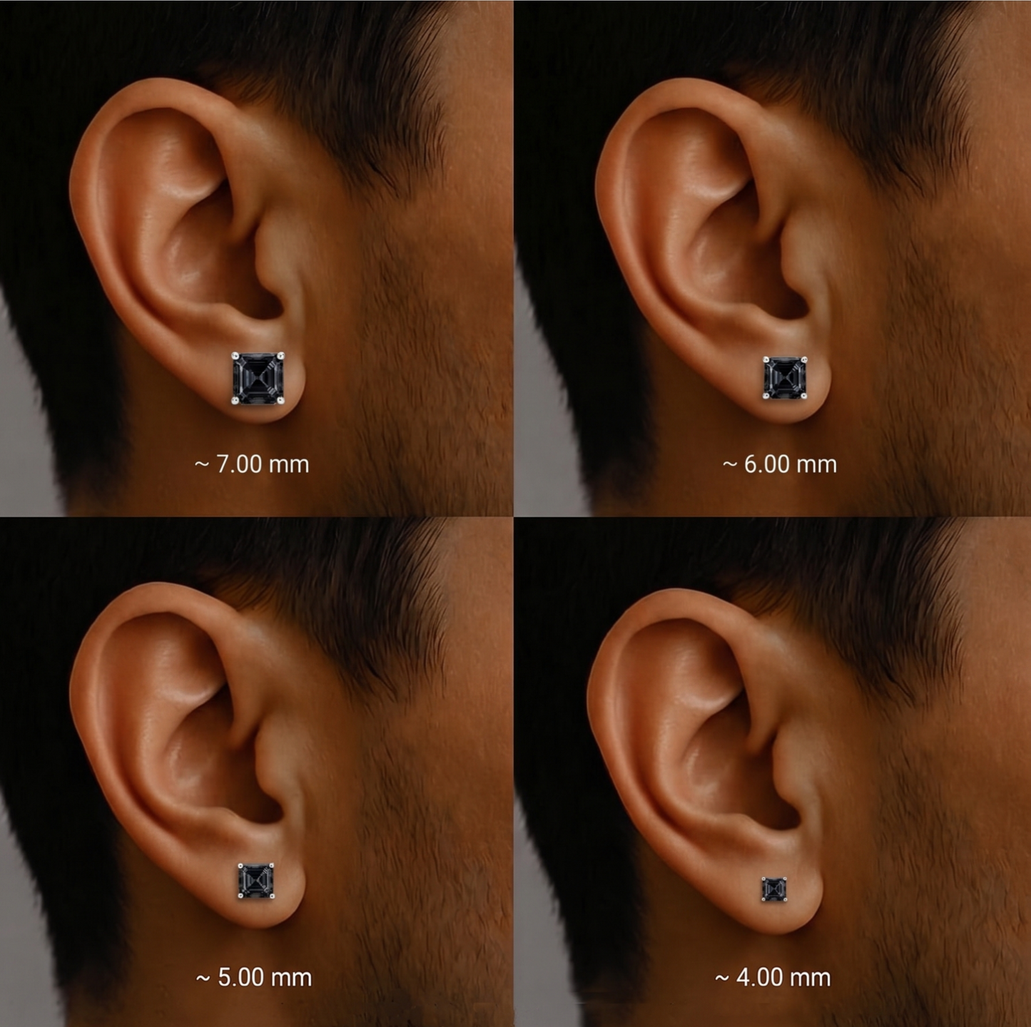 Black diamond earrings for men