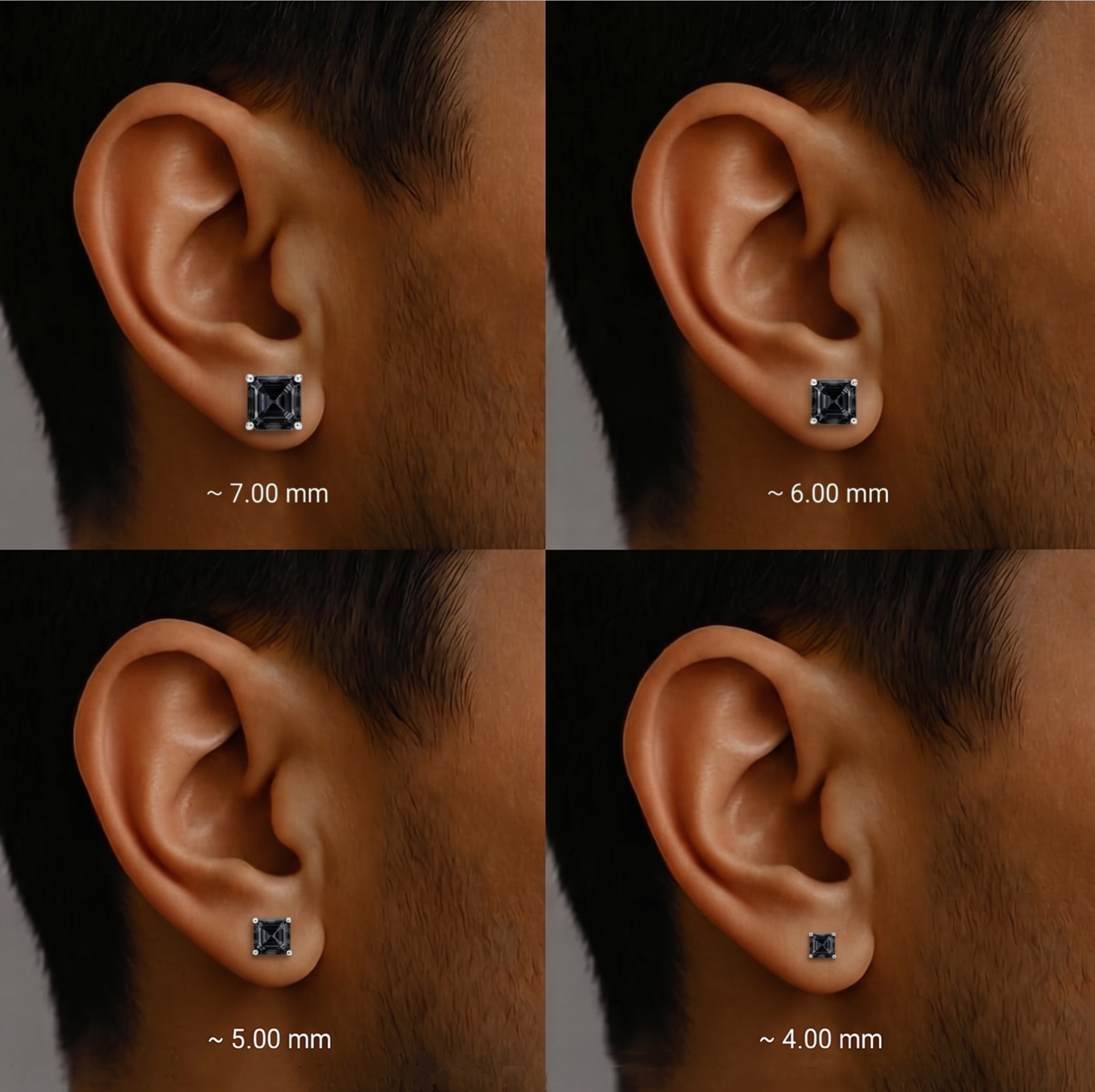 Black diamond earrings for men