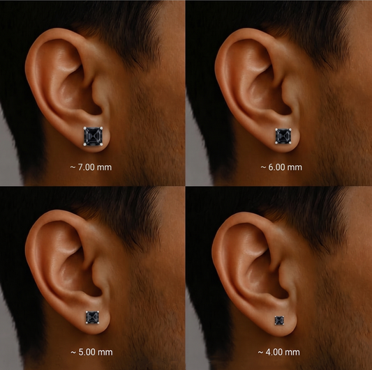 Black diamond earrings for men