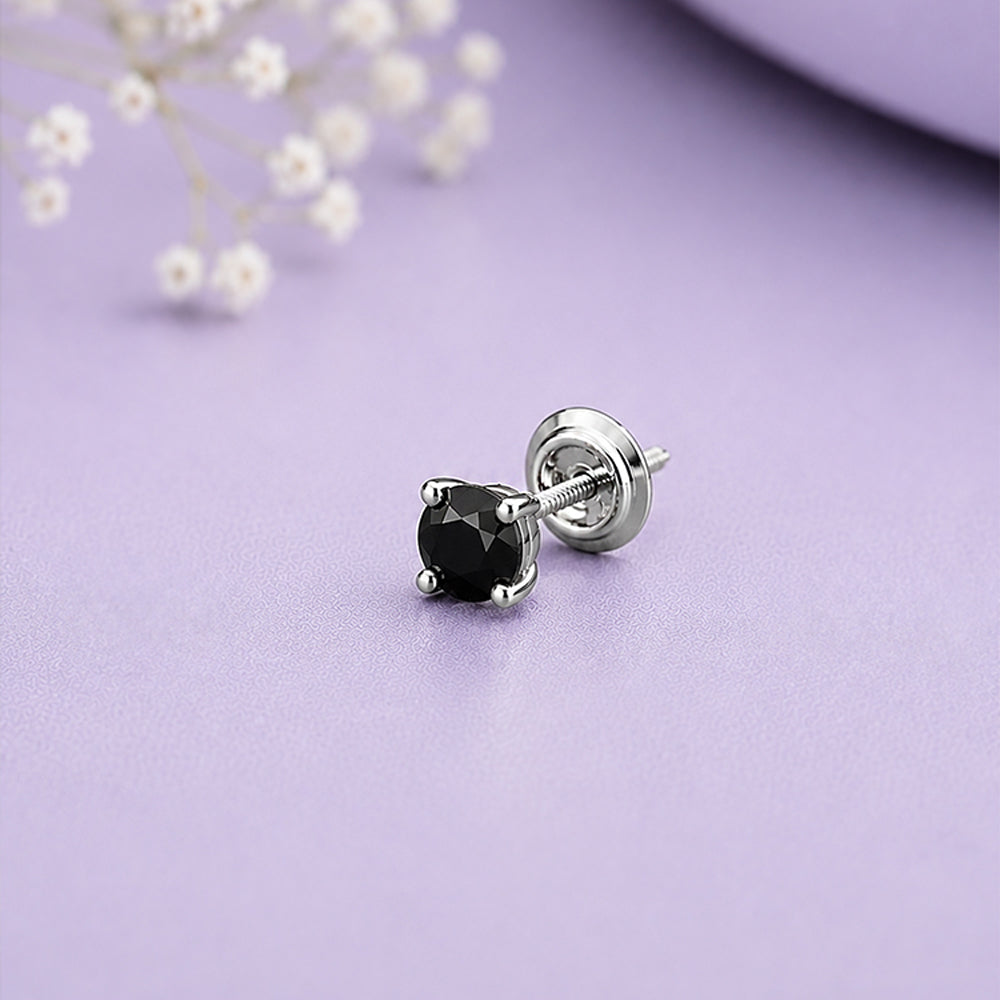 small black diamond stud