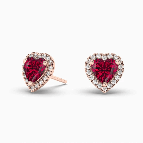 925 Silver Ruby Stud Earrings