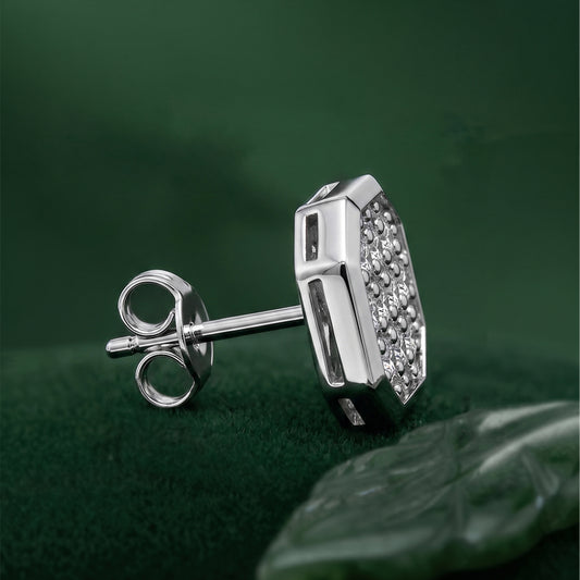hexagon stud earrings