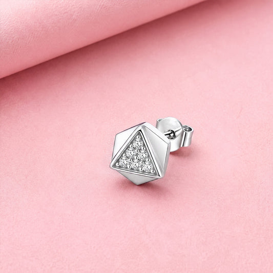 Iced prismoid diamond stud earrings