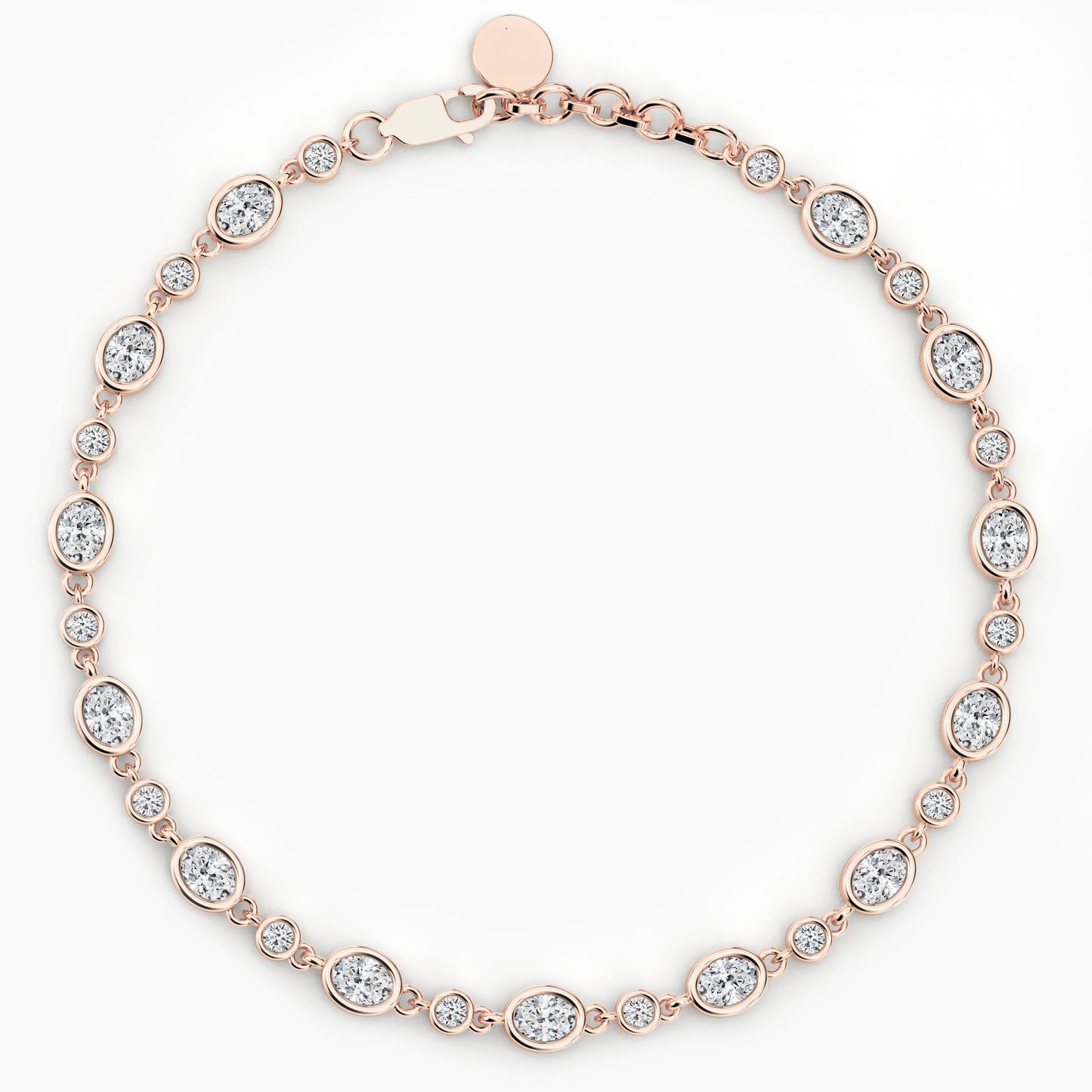 Rose gold bracelet with clear gemstones 