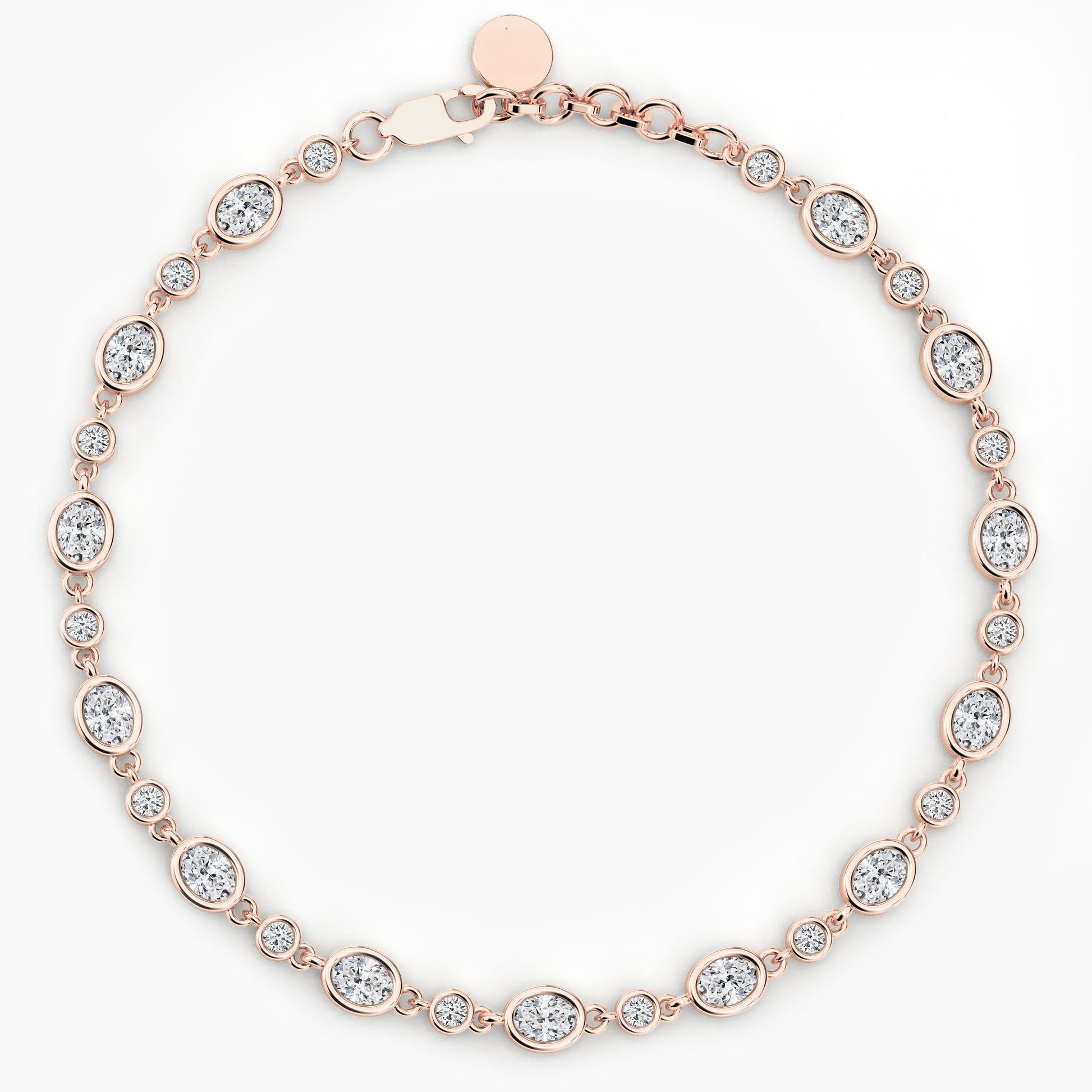 Rose gold bracelet with clear gemstones 