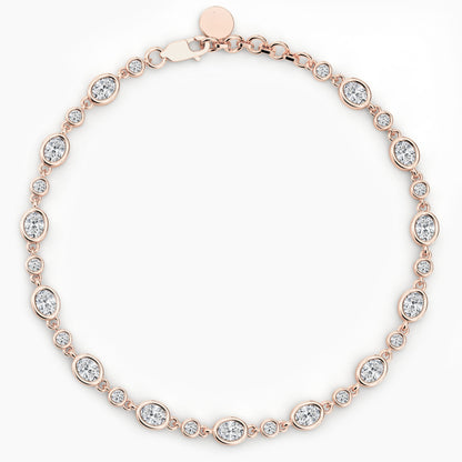 Rose gold bracelet with clear gemstones 