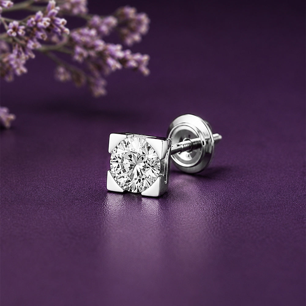 Silver Storm Edge Earring For Men