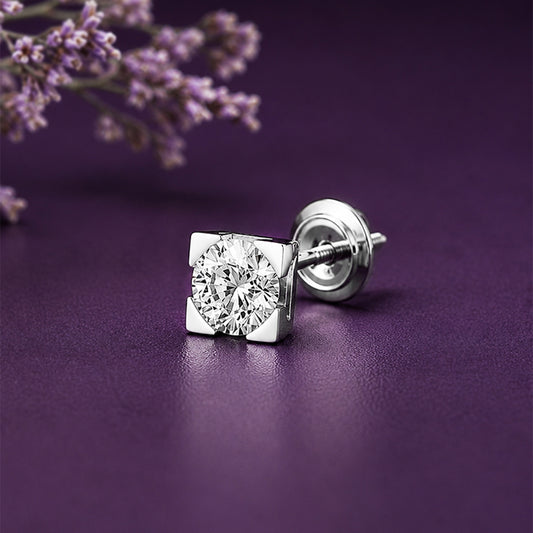 Silver Storm Edge Earring For Men