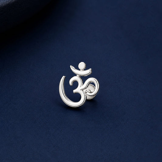 925 Sterling Silver Om Stud for Him