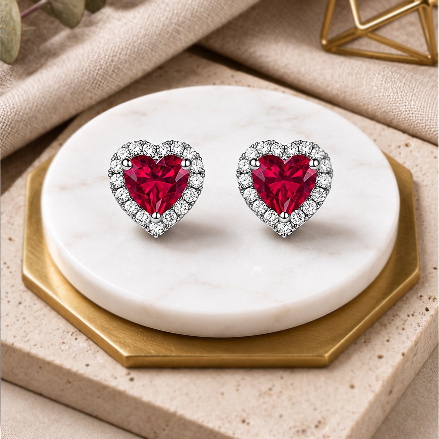 Sterling Silver Ruby Earrings