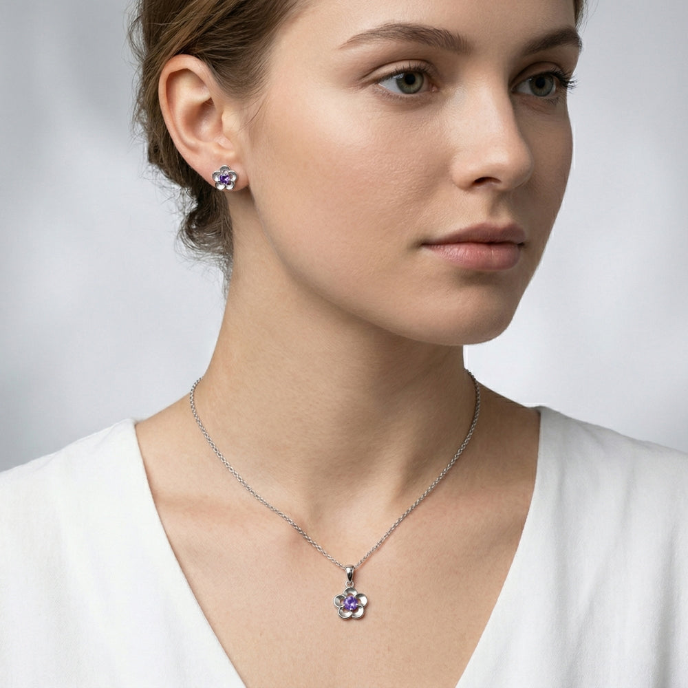 stone flower earrings